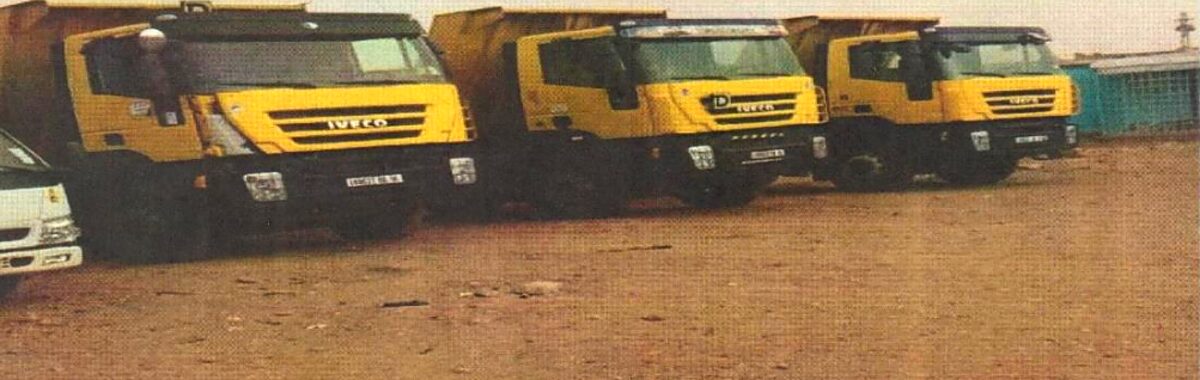 Tipper trucks from the A.H.I Agency haulage fleet